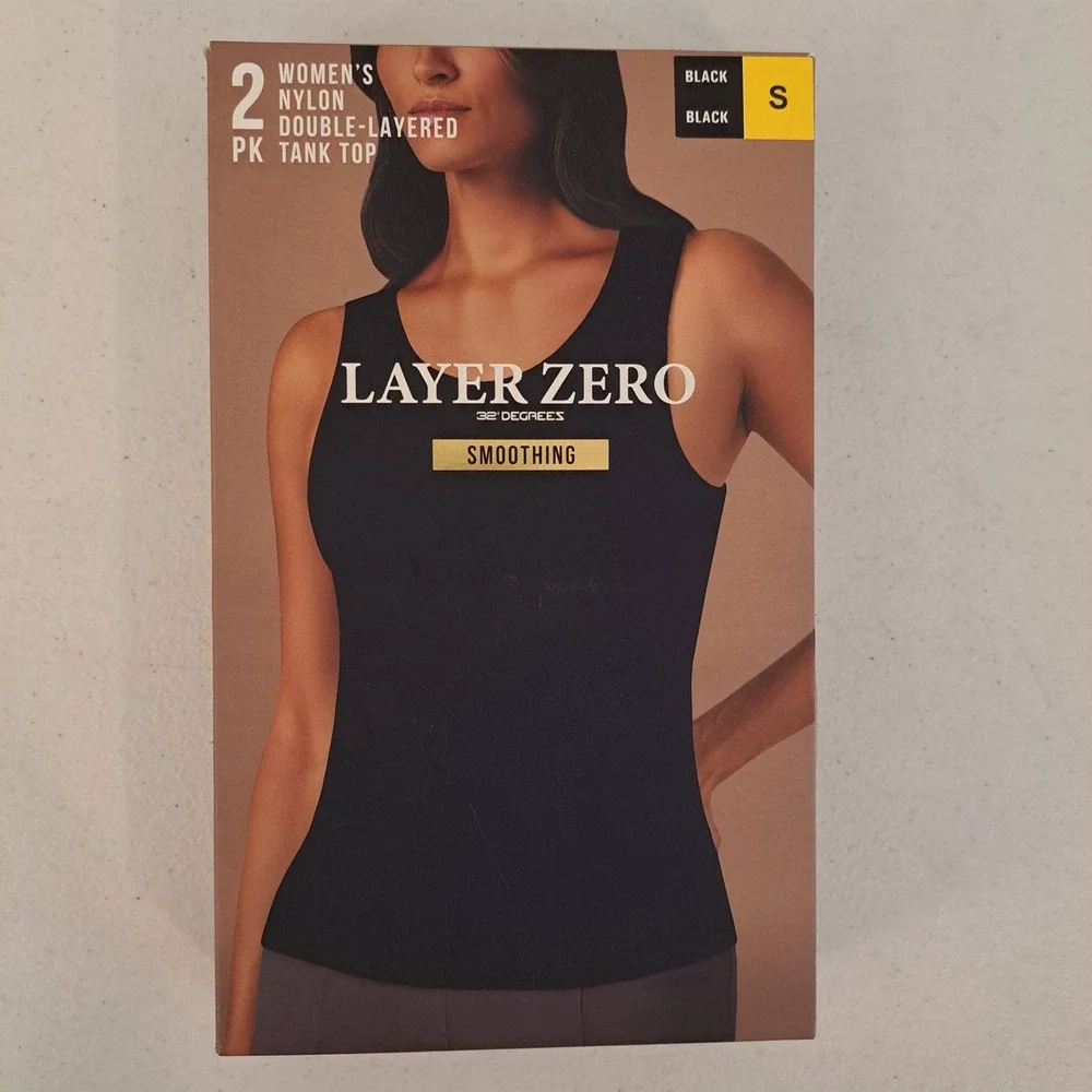 Layer Zero Womens Tank S Black NWT 2PK Nylon Double Layered 1740-196